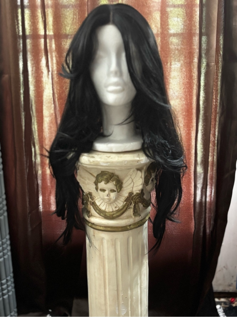 Black Long Layered Lace Front Wig